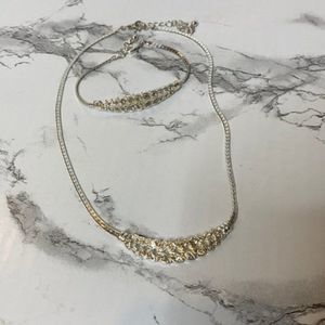 Women’s necklace & Bracelet Set Silver tone OS